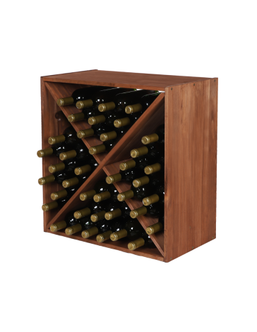 Modułowy Regał na Wino RW61 (Półki X1) – Brązowe Drewno