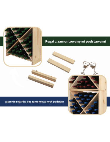 Regały - Podstawki/ Nogi do Regałów na Wino RW61 (2 szt.) – Brązowe Drewno - product 4