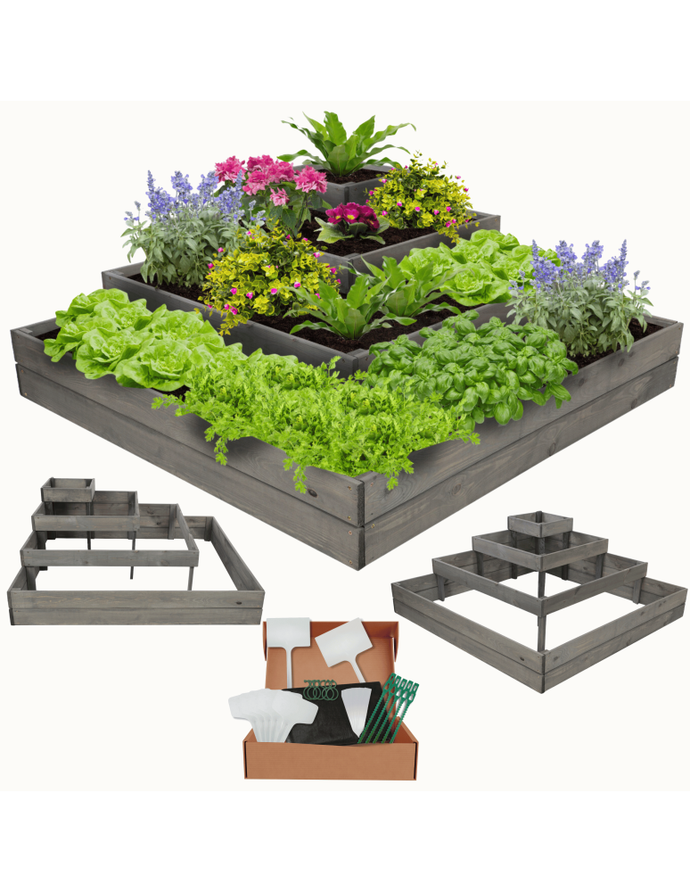 Uprawowe skrzynie ogrodowe- Warzywniaki- skrzynia do uprawy - Drewniana skrzynia narożna donica na warzywa warzywniak inspekt 45x120x120 - product b2b.wamar.biz 1