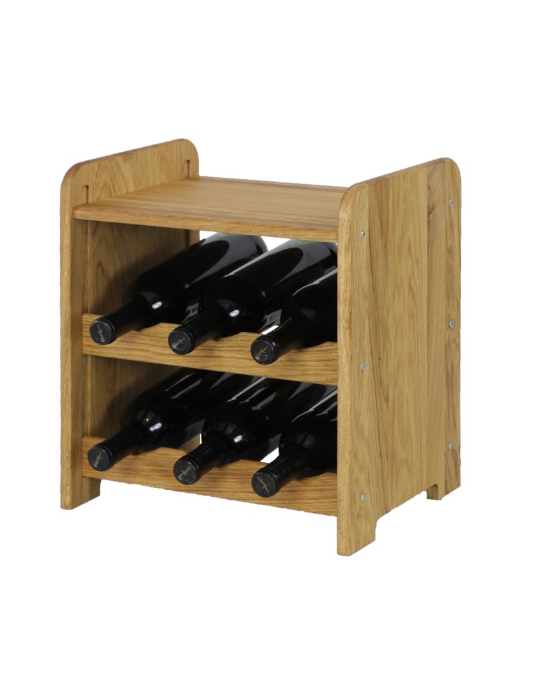 Regały - Dębowy Regał na Wino z Półką RW-22/6 butelek/ Olejowany - product b2b.wamar.biz 1