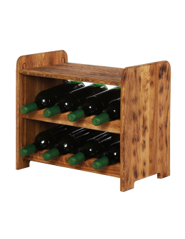 Dębowy Regał na Wino z Półką RW-22/8 butelek/ Opalany Olej