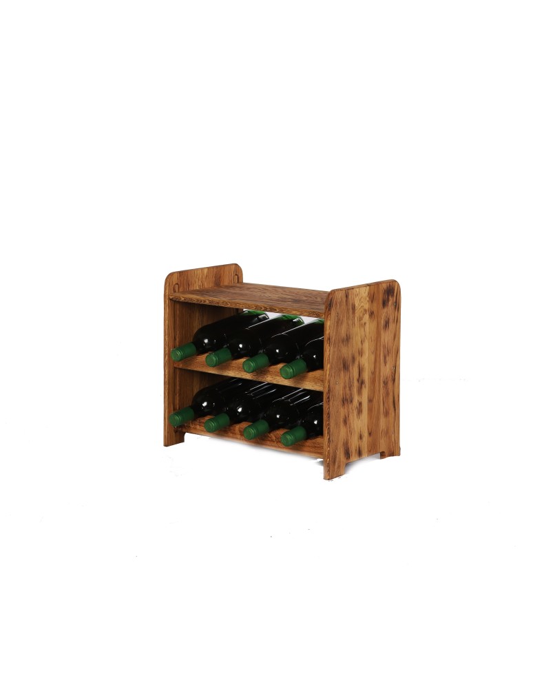 Regały - Dębowy Regał na Wino z Półką RW-22/8 butelek/ Opalany Olej - product b2b.wamar.biz 5