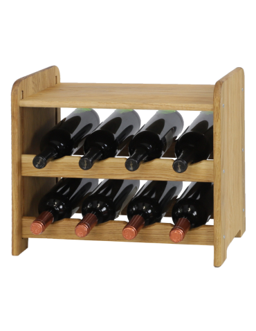 Dębowy Regał na Wino z Półką RW-22/8 butelek/ Olejowany