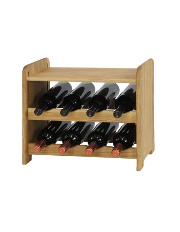 Regały - Dębowy Regał na Wino z Półką RW-22/8 butelek/ Olejowany - product 7