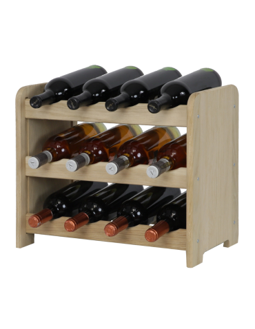 Dębowy Regał na Wino RW-22/12 butelek/ Naturalny