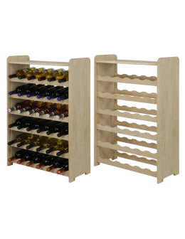 Dębowy Regał na Wino z Półką RW-22/36 butelek/ Naturalny