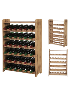 Dębowy Regał na Wino z Półką RW-22/36 butelek/ Opalany