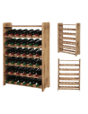 Dębowy Regał na Wino z Półką RW-22/36 butelek/ Opalany