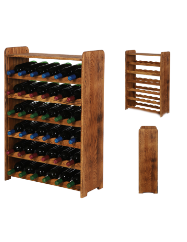 Dębowy Regał na Wino z Półką RW-22/36 butelek/ Opalany Olej