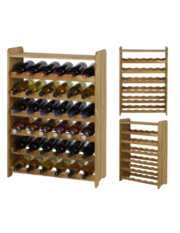 Dębowy Regał na Wino z Półką RW-22/36 butelek/ Olejowany