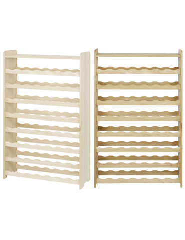 Dębowy Regał na Wino z Półką RW-22/56 butelek/ Naturalny