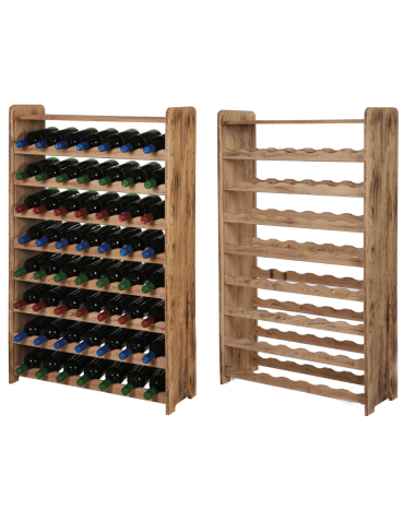 Dębowy Regał na Wino z Półką RW-22/56 butelek/ Opalany