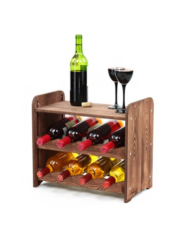 Regały - Regał na wino z półką RW-16 /8 butelek/ - Brązowy Dekor - product 3