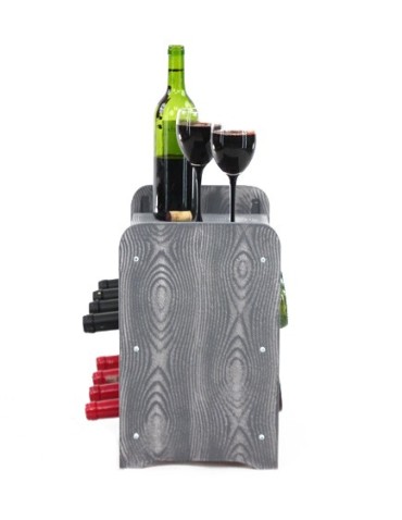 Regały - Regał na wino z półką RW-16 /8 butelek/ - Szary Dekor - product 3