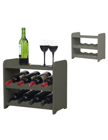 Regał na wino z półką RW-16 /8 butelek/ - Szary