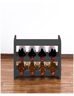 Regał na wino z półką RW-16 /8 butelek/ - Szary - product 2