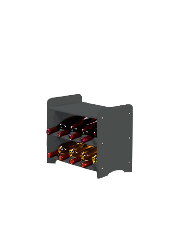 Regały - Regał na wino z półką RW-16 /8 butelek/ - Szary - product 4