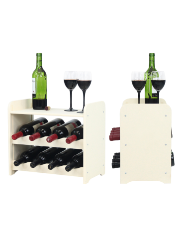 Regał na wino z półką RW-16 /8 butelek/ - Ecru