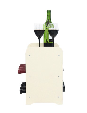 Regał na wino z półką RW-16 /8 butelek/ - Ecru - product 2