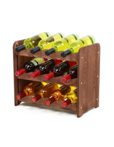 Regał na wino RW-16 /12 butelek/ - Brązowy Dekor