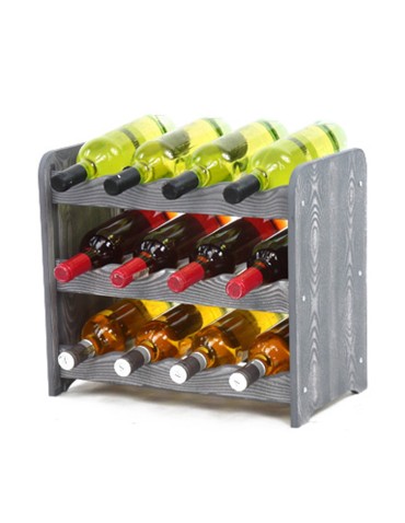 Regały - Regał na wino RW-16 /12 butelek/ - Szary Dekor - product 3