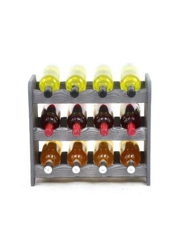 Regały - Regał na wino RW-16 /12 butelek/ - Szary Dekor - product 7