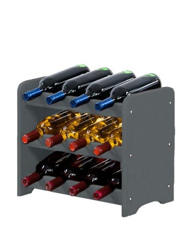 Regały - Regał na wino RW-16 /12 butelek/ - Szary - product 5