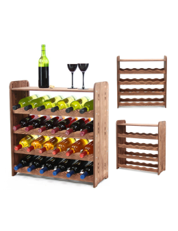 Regał na wino z półką RW-16 /24 butelki/ - Brązowy Dekor