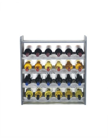 Regały - Regał na wino z półką RW-16 /24 butelki/ - Szary Dekor - product 3