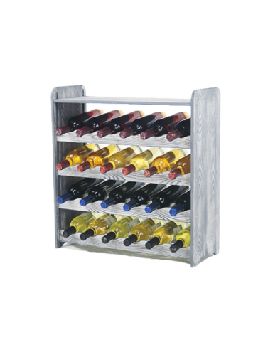 Regały - Regał na wino z półką RW-16 /24 butelki/ - Szary Dekor - product 4