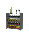 Regał na wino z półką RW-16 /24 butelki/ - Szary