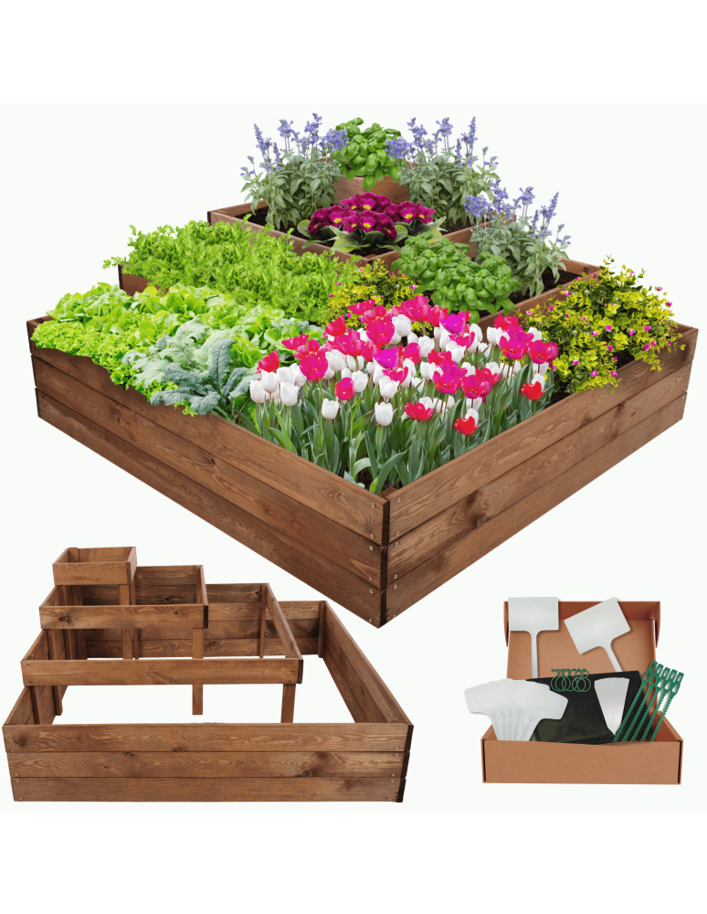 Uprawowe skrzynie ogrodowe- Warzywniaki- skrzynia do uprawy - Narożna skrzynia podwyższana na warzywa drewniany warzywniak 54x120x120 EKO - product b2b.wamar.biz 1
