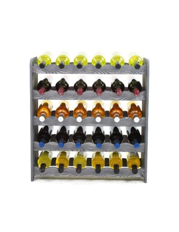 Regały - Regał na wino RW-16 /30 butelek/ - Szary Dekor - product 6