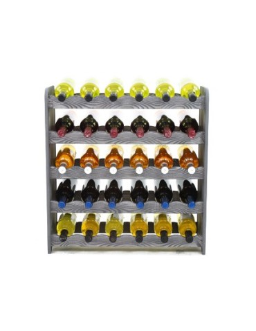 Regały - Regał na wino RW-16 /30 butelek/ - Szary Dekor - product 7