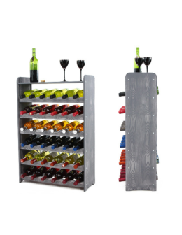 Regał na wino z półką RW-16 /36 butelek/ - Szary Dekor