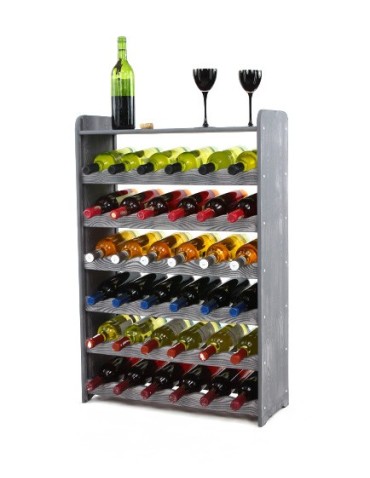 Regały - Regał na wino z półką RW-16 /36 butelek/ - Szary Dekor - product 7