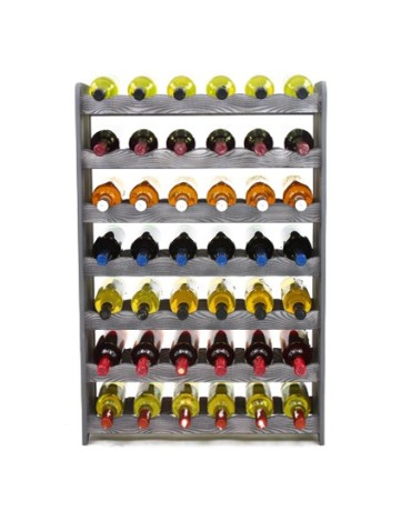 Regały - Regał na wino RW-16 /42 butelki/ - Szary Dekor - product 6