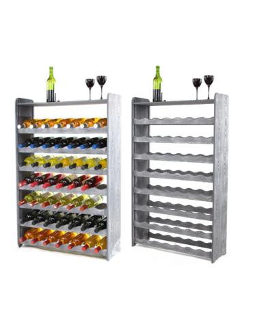 Regał na wino z półką RW-16 /56 butelek/ - Szary Dekor