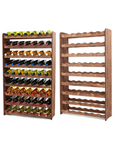 Regał na wino RW-16 /63 butelki/ - Brązowy Dekor