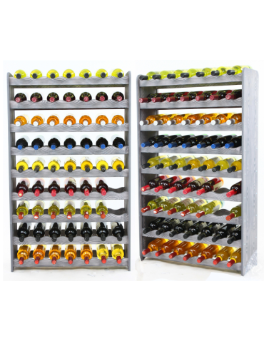 Regał na wino RW-16 /63 butelki/ - Szary Dekor