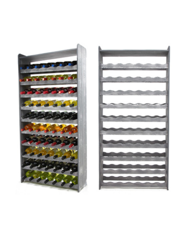 Regał na wino z półką RW-16 /70 butelek/ - Szary Dekor