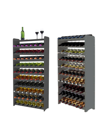 Regał na wino z półką RW-16 /70 butelek/ - Szary