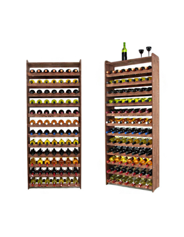 Regał na wino z półką RW-16 /84 butelki/ - Brązowy Dekor