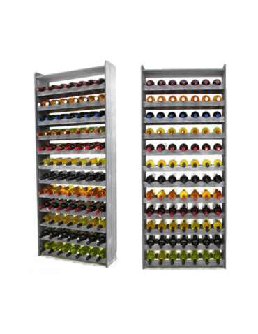 Regał na wino z półką RW-16 /84 butelki/ - Szary Dekor