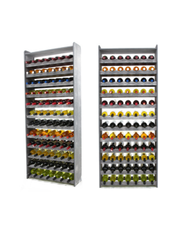 Regał na wino z półką RW-16 /84 butelki/ - Szary Dekor