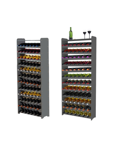 Regał na wino z półką RW-16 /84 butelki/ - Szary