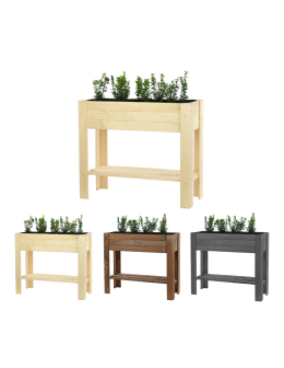 Drewniany ziołownik z półką ZE1 / 70X80X34 cm / Naturalny