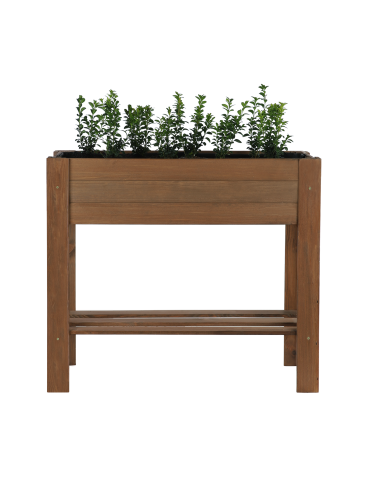 Uprawowe skrzynie ogrodowe- Warzywniaki- skrzynia do uprawy - Drewniany ziołownik z półką ZE1 / 70X80X34 cm / Brązowy - product 3