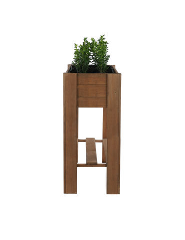 Uprawowe skrzynie ogrodowe- Warzywniaki- skrzynia do uprawy - Drewniany ziołownik z półką ZE1 / 70X80X34 cm / Brązowy - product 5