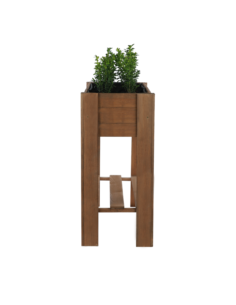 Uprawowe skrzynie ogrodowe- Warzywniaki- skrzynia do uprawy - Drewniany ziołownik z półką ZE1 / 70X80X34 cm / Brązowy - product b2b.wamar.biz 5